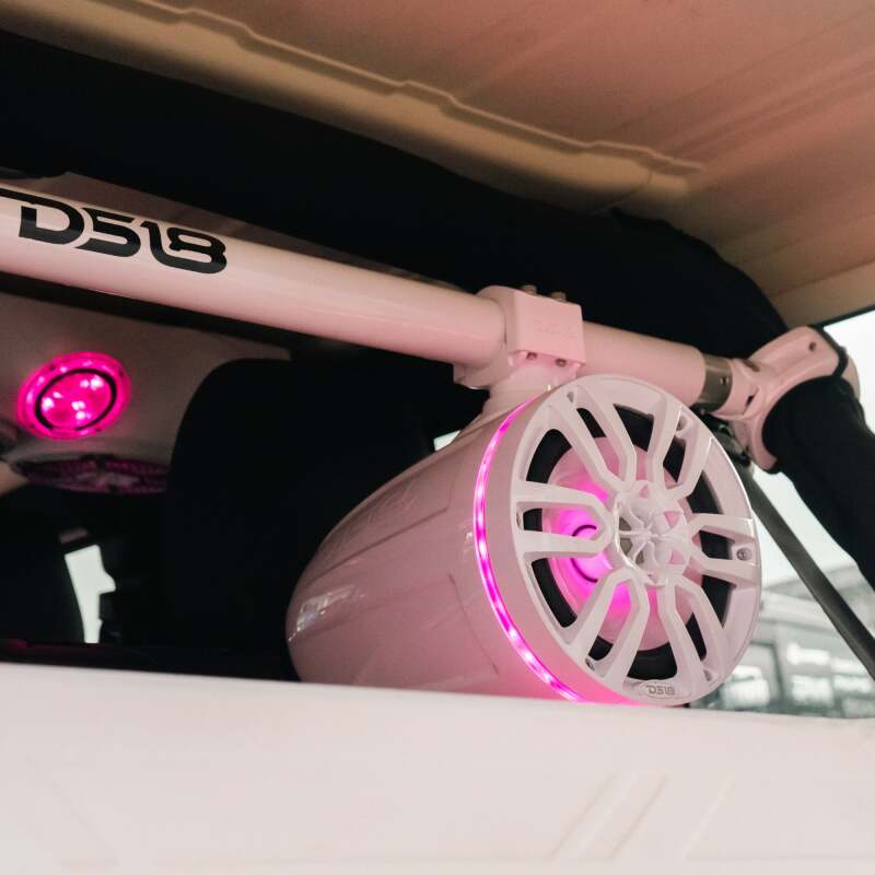 DS18 Marine And Powersports Towers 8in 125 Watts RMS RGB LED Lights Red