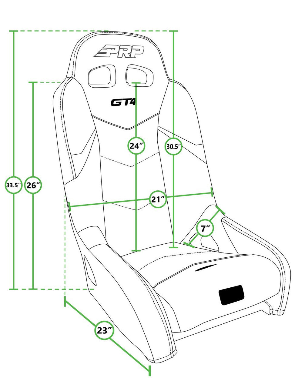 GT4 Suspension Seat, Black and