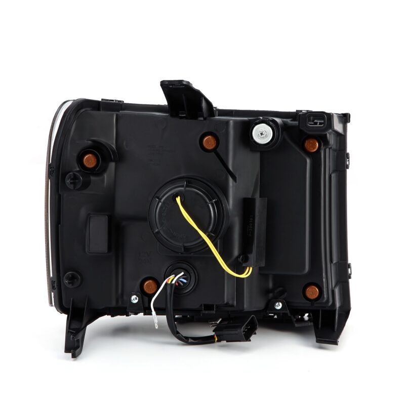 AlphaRex 07-13 GMC 1500HD NOVA LED Proj Headlights Plank - Jet Black w/Activ Light/Seq Signal/DRL