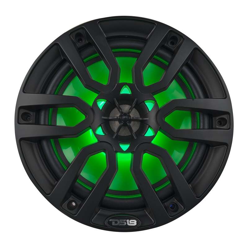 DS18 NXL Series Coaxial Marine Speakers w/ RGB Lights 8in 2-Way 125 Watts RMS 4 ohm Black