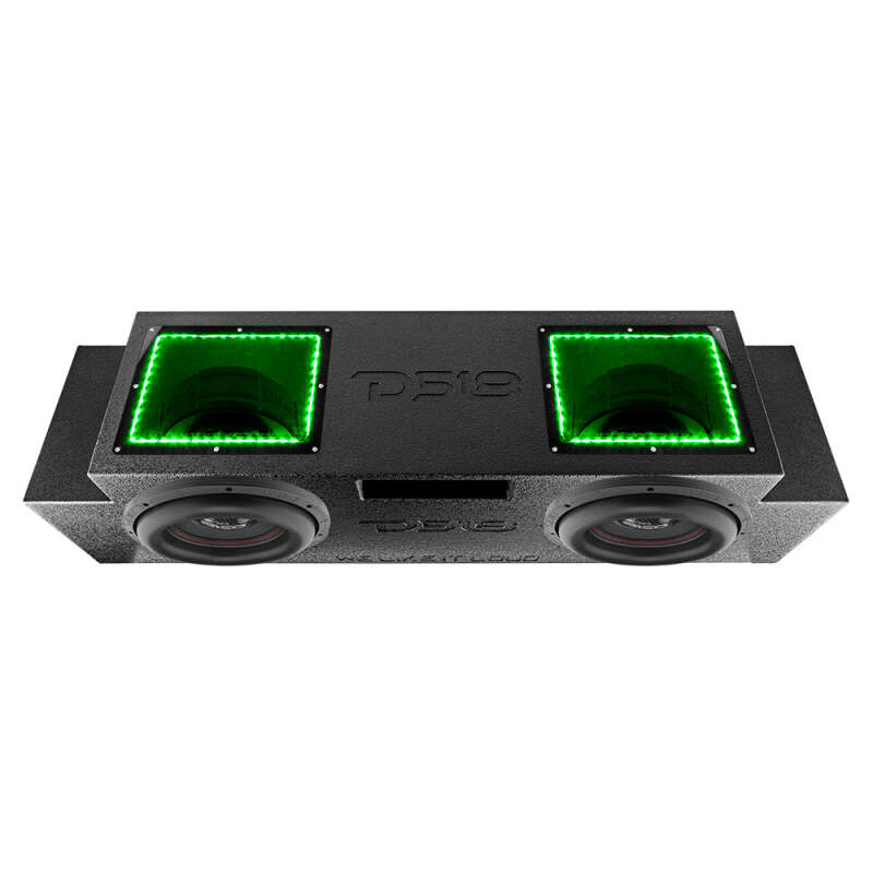 DS18 2007-23 Jeep JKU/JLU Subwoofer Enclosure 2x 12in Down Fire LED Lights (w/out Amplified System)