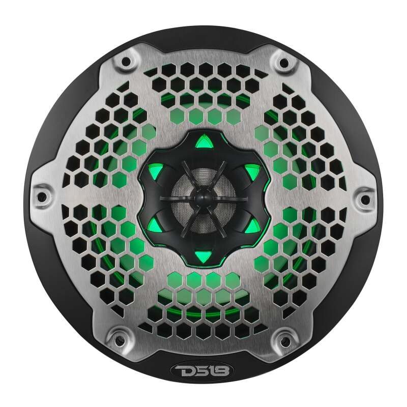 DS18 NXL-M Series Spkr w/ RGB LED Lights 6.5in 2-Way 100 Watts RMS 4 ohm Blk Grill Detached w/ Cover