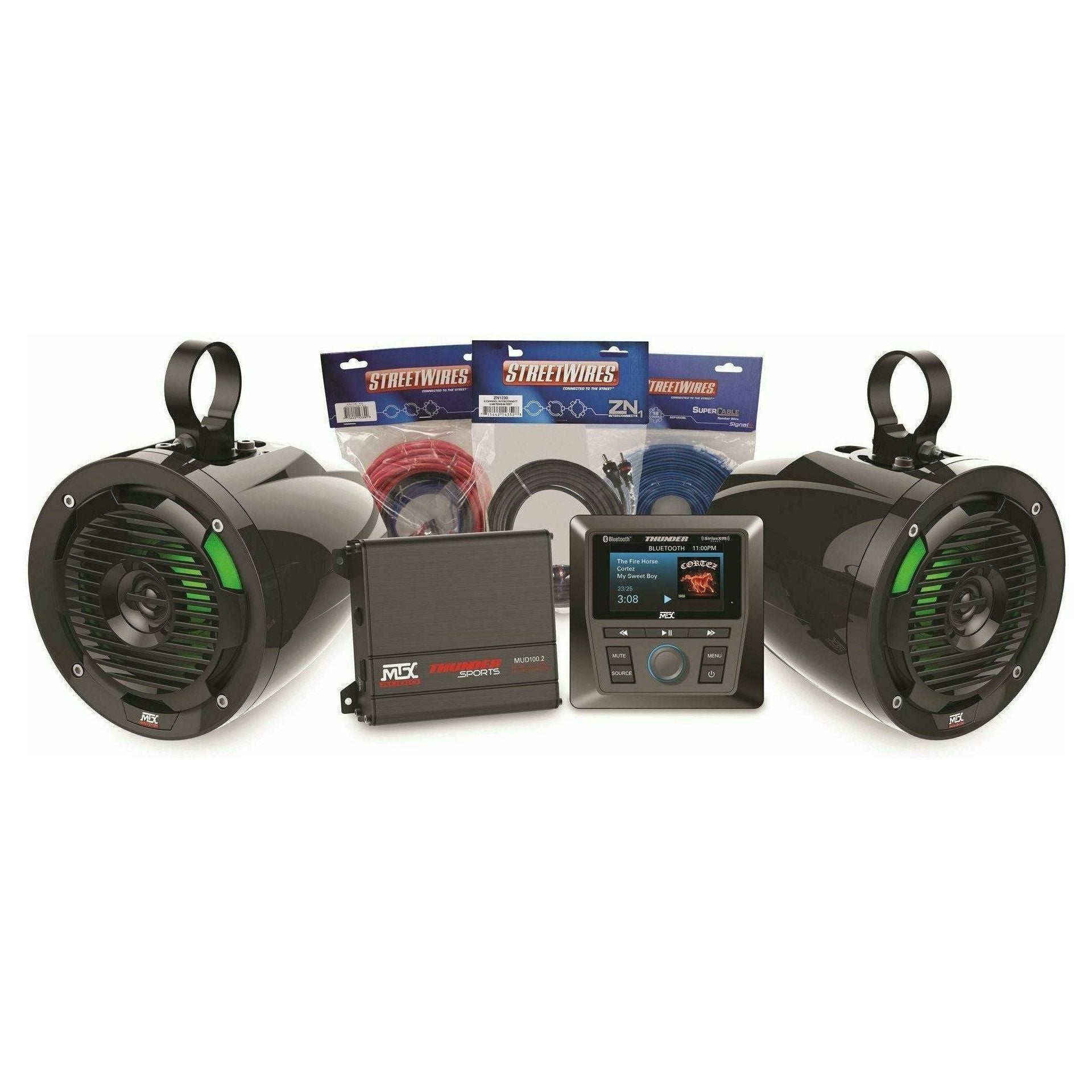 Universal 2 Amplified Cage Mount Speakers with Head Unit