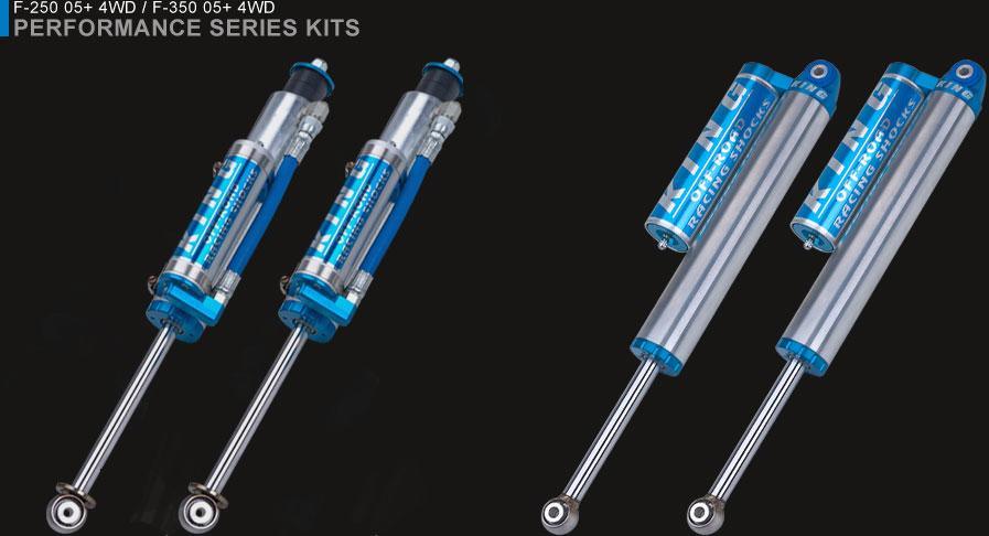 King OEM Series F250/350 05+ 4WD REAR 2.5 PIGGYBACK HOSE RESERVOIR SHOCK