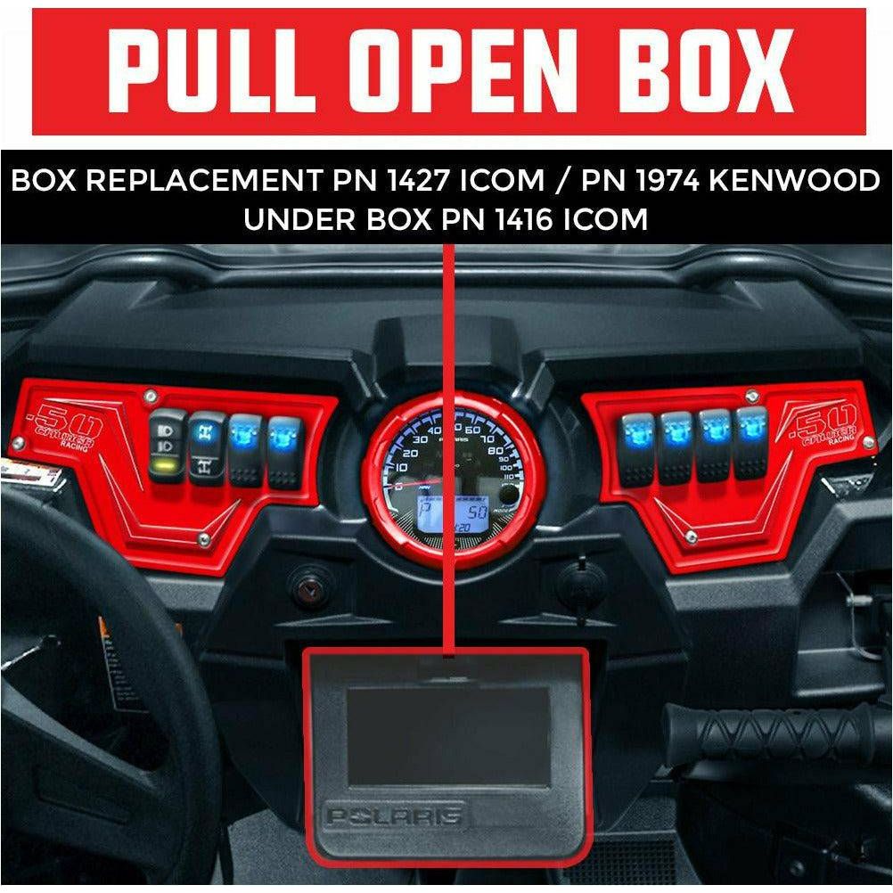Polaris RZR Under Pull Open Box Icom Radio / Intercom Bracket