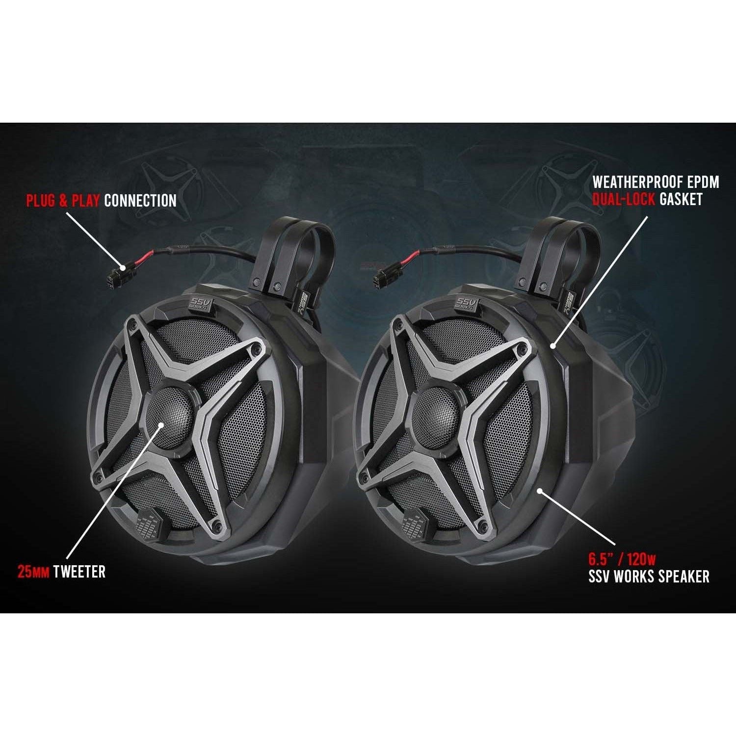 Polaris RZR Ride Command A-Spec 5 Speaker Plug-&-Play System