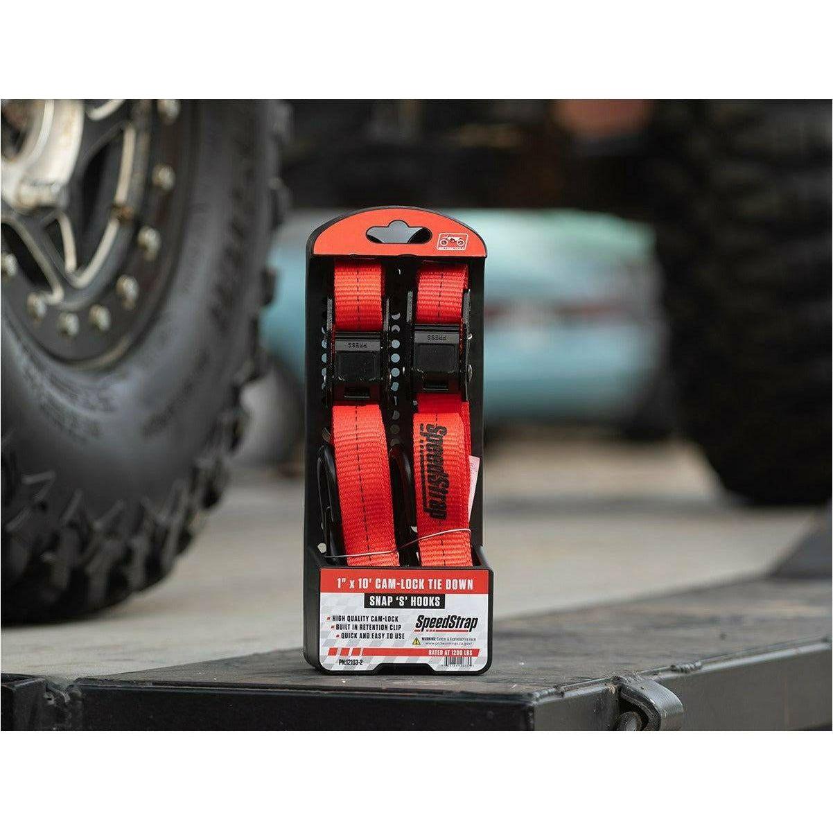 1"x10' Cam-Lock Tie Down with Snap S Hooks and Soft-Tie (2 Pack) (GARAGE SALE)