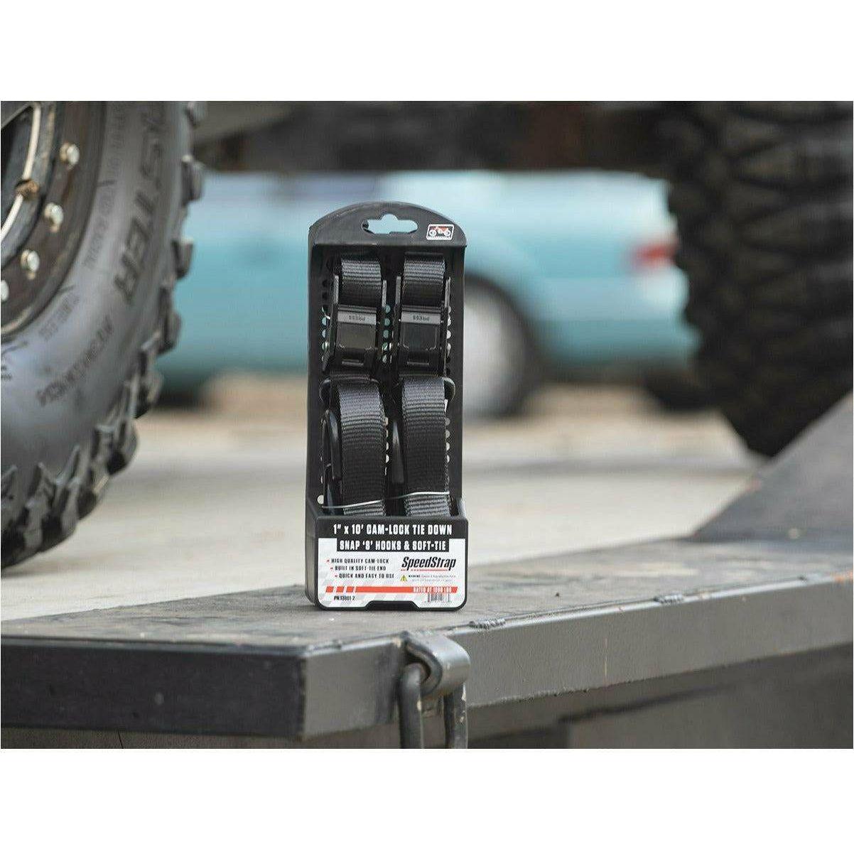 1"x10' Cam-Lock Tie Down with Snap S Hooks and Soft-Tie (2 Pack) (GARAGE SALE)