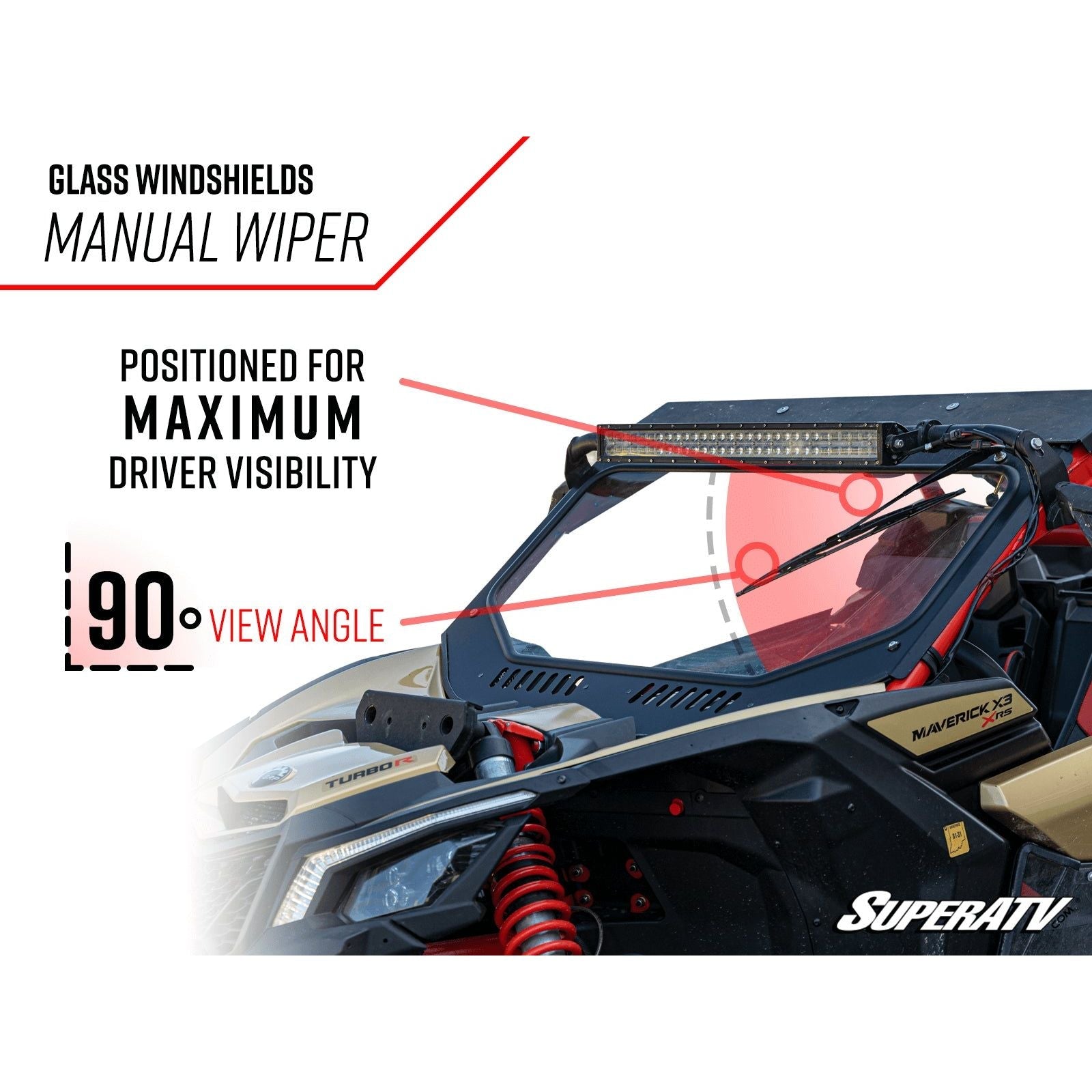 Can Am Maverick Sport Glass Windshield