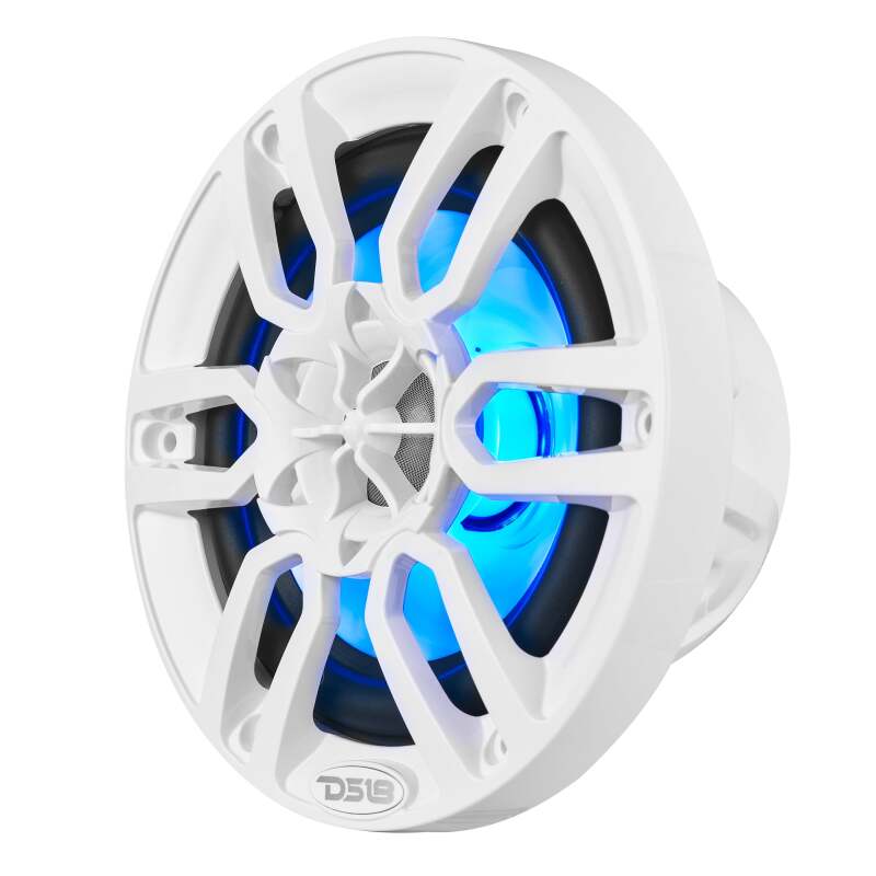 DS18 NXL Series Coaxial Marine Speaker w/ RGB Lights 6.5in 2-Way 100 Watts RMS 4 ohm White