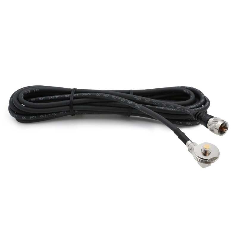 Rugged Radios 15 Ft Antenna Cable with Removable Mini 3/8 NMO Bulkhead Mount