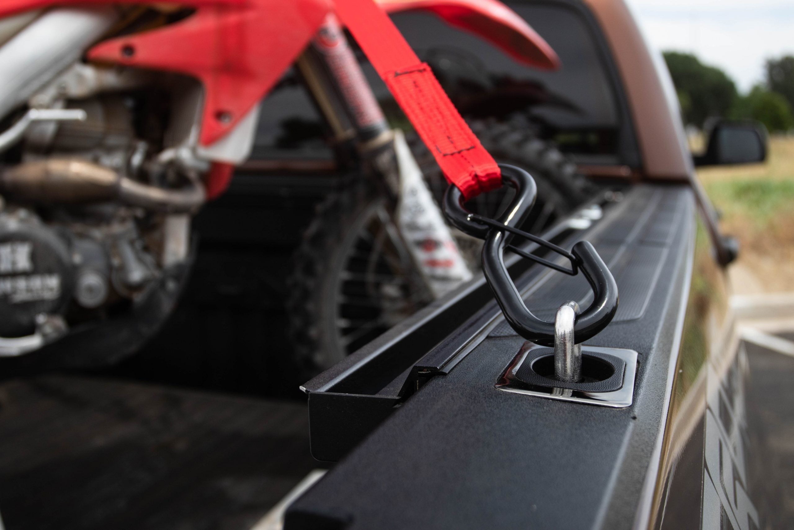 Gunmetal Flush Fit Retractable Tie-Down Anchors | 1995+ Dodge RAM with Dually Bed | - SpeedStrap