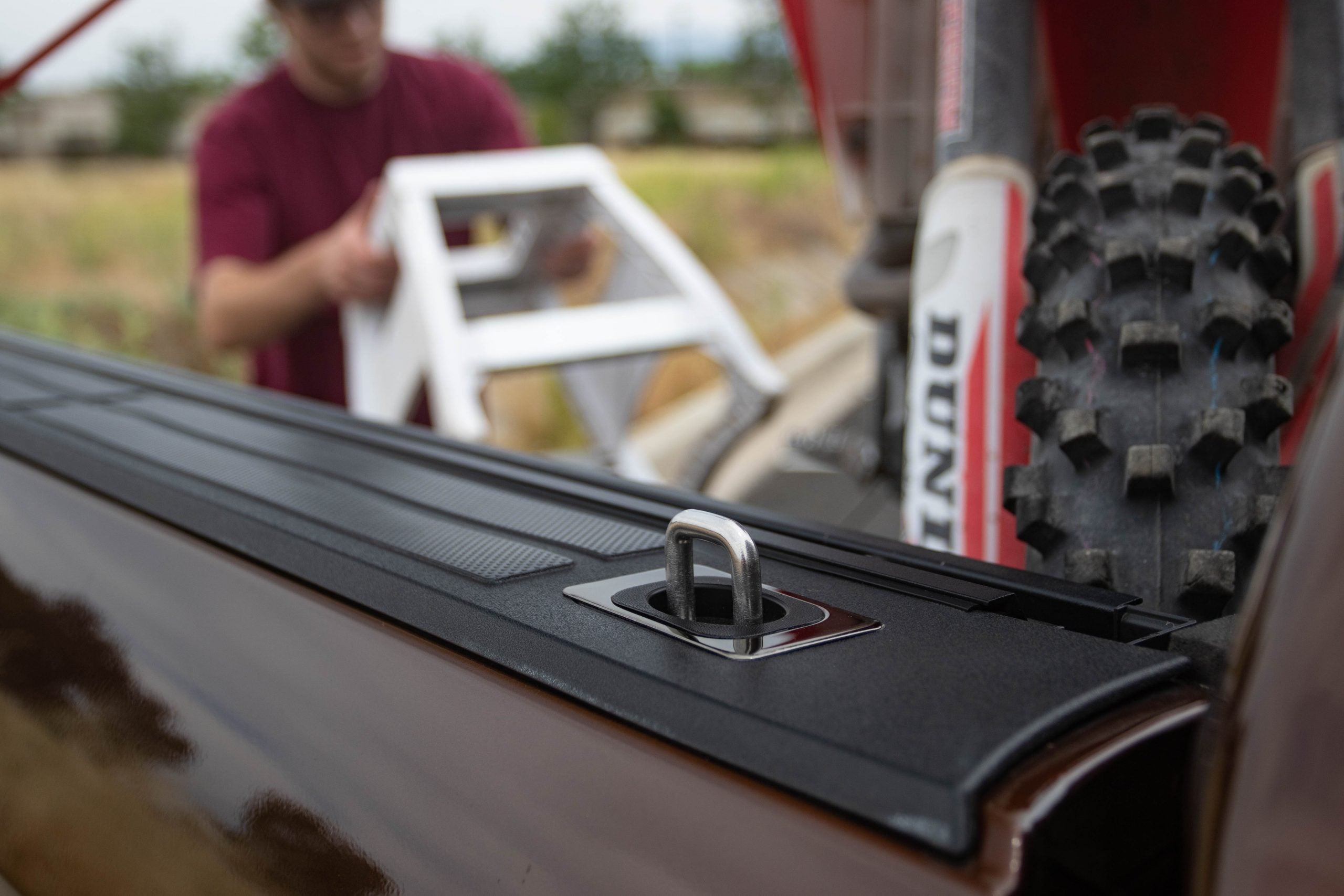 Gunmetal Flush Fit Retractable Tie-Down Anchors | 1995+ Dodge RAM with Dually Bed | - SpeedStrap