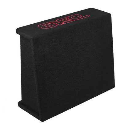 DS18 Single 12in Shallow Subwoofer and Enclosure 350 Watts RMS Amplified Sealed Black Carpet