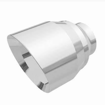 MagnaFlow Tip Stainless Double Wall Round Single Outlet Polished 4.5in DIA 2.5in Inlet 5.75in Length