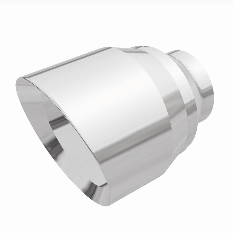 MagnaFlow Tip Stainless Double Wall Round Single Outlet Polished 4.5in DIA 2.5in Inlet 5.75in Length