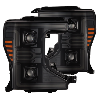 Alpha Rex 20-22 Ford Super Duty LUXX-Series LED Projector Headlights Alpha-Black