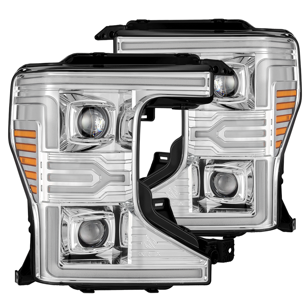 Alpha Rex 20-22 Ford Super Duty LUXX-Series LED Projector Headlights Chrome