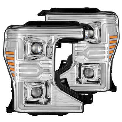 Alpha Rex 20-22 Ford Super Duty LUXX-Series LED Projector Headlights Chrome