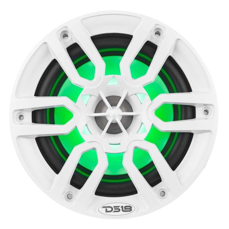 DS18 NXL Series Coaxial Marine Speaker w/ RGB Lights 6.5in 2-Way 100 Watts RMS 4 ohm White