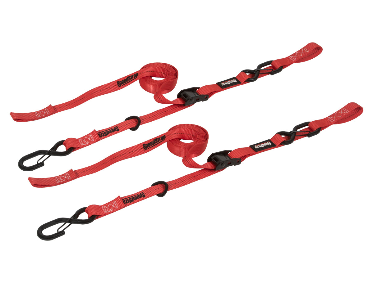 1" x 10' Cam-Lock Tie Down with Snap S-Hooks and Soft-Tie (2 Pack) - SpeedStrap