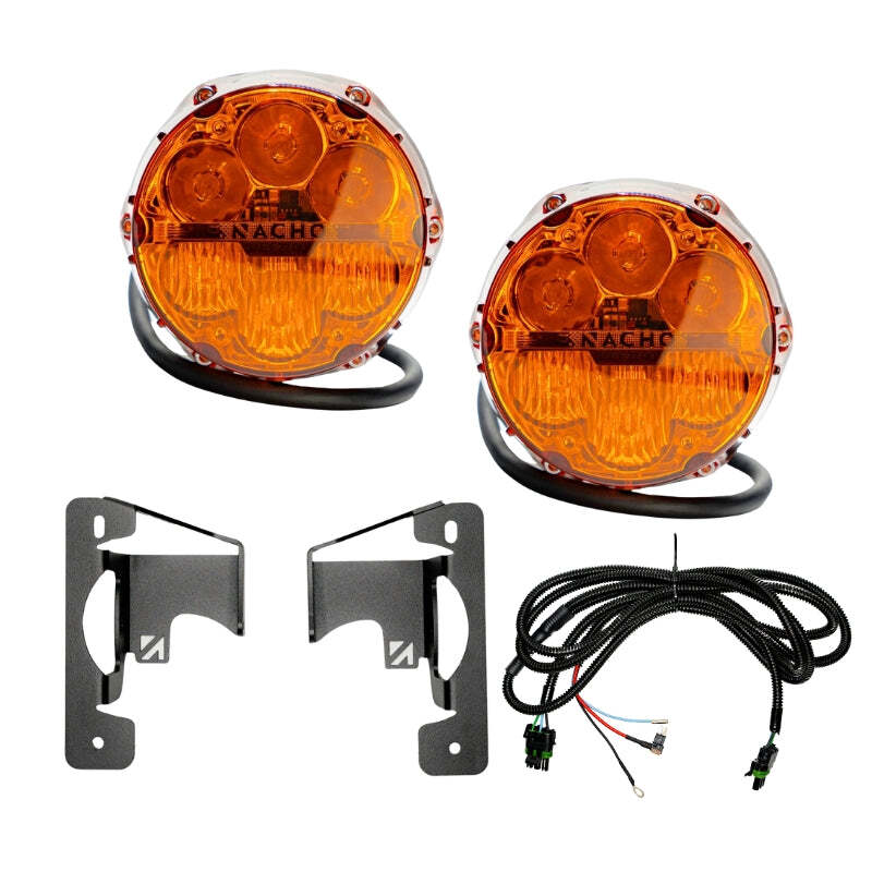 Nacho Lighting Jeep JL/JT SAE Combo Amber Plug N Play Fog Light Kit (3pc Bumper Kit)