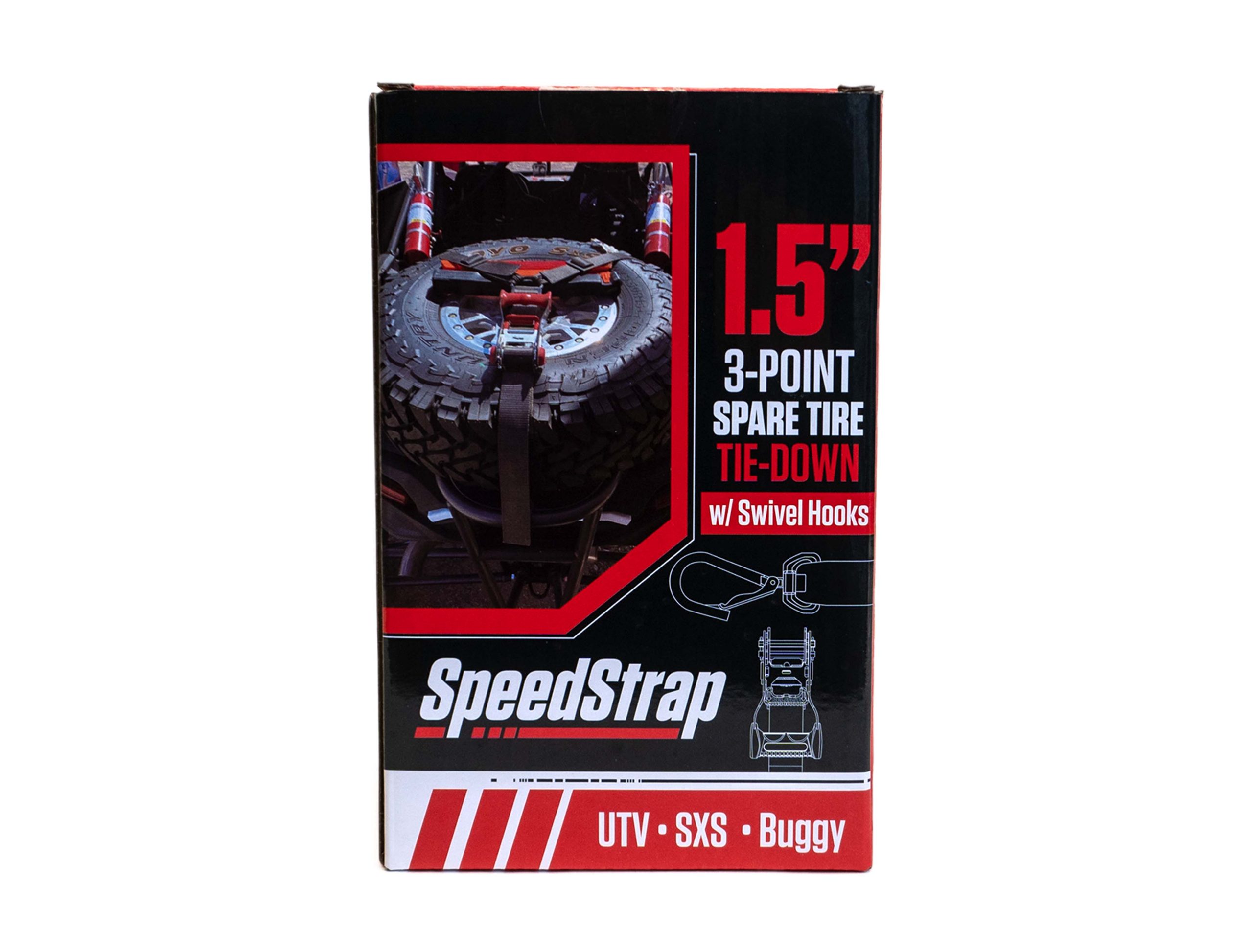 1.5" 3-Point Spare Tire Tie-Down with Swivel Hooks - SpeedStrap