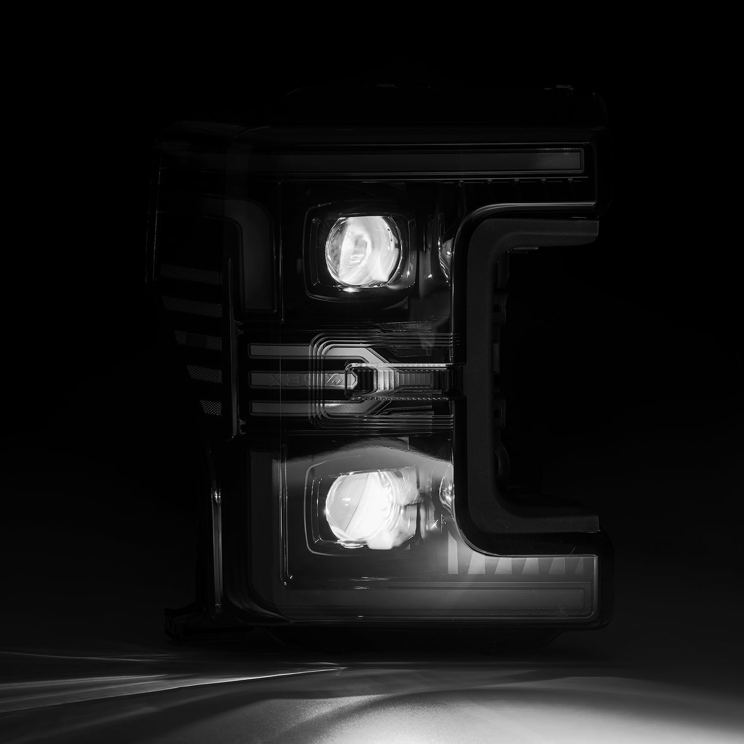 17-19 Ford Super Duty MKII LUXX-Series LED Projector Headlights Alpha-Black