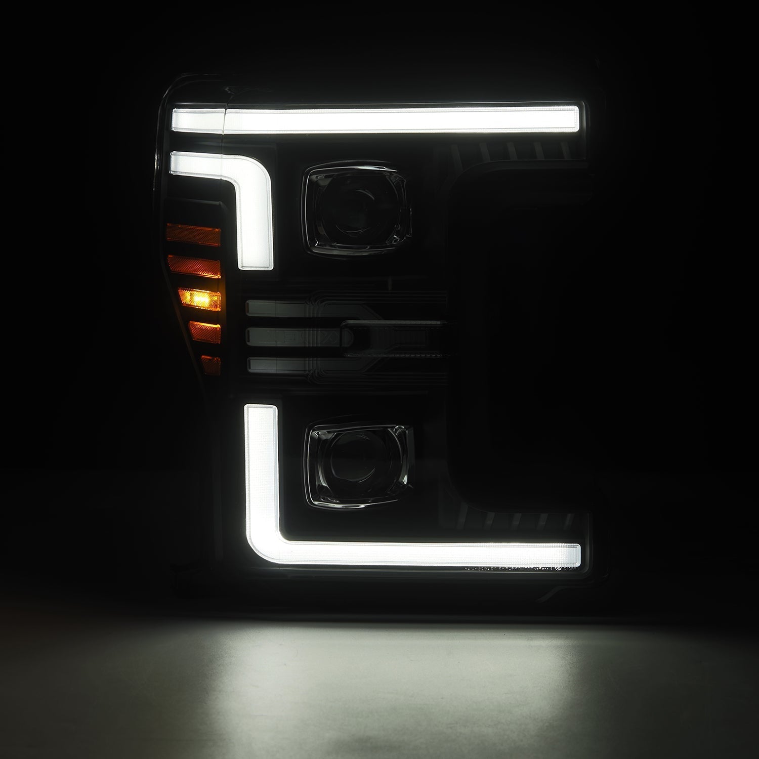 17-19 Ford Super Duty MKII LUXX-Series LED Projector Headlights Alpha-Black