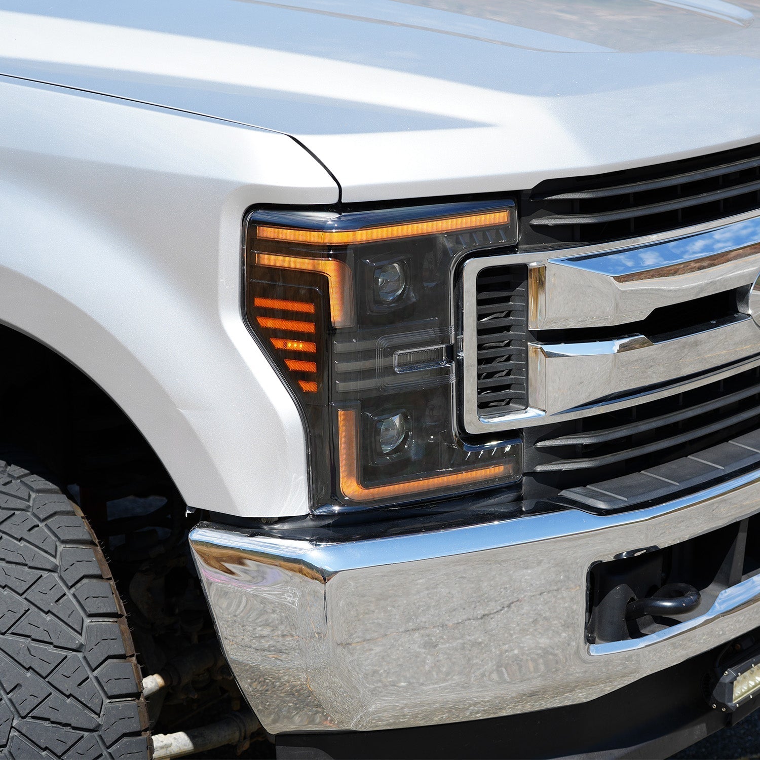 17-19 Ford Super Duty MKII LUXX-Series LED Projector Headlights Chrome