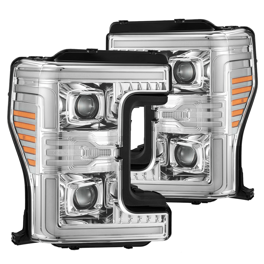 17-19 Ford Super Duty MKII LUXX-Series LED Projector Headlights Chrome