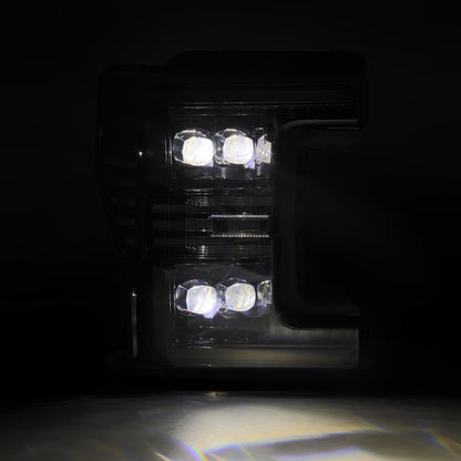 17-19 Ford Super Duty MKII NOVA-Series LED Projector Headlights Alpha-Black
