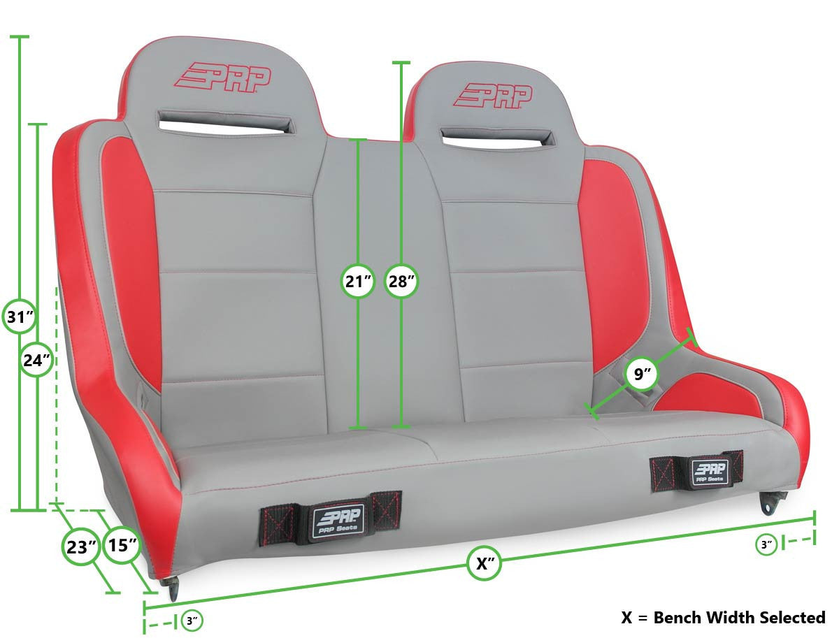 Elite Series High Back Rear Suspension Bench Seat - 40"