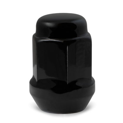 RHI 12X1.25 CLOSED END BULGE ACORN (18 POINT) 6 LUG 1.38" BLACK 20 LUGS, 4 LOCKS, 1 KEY