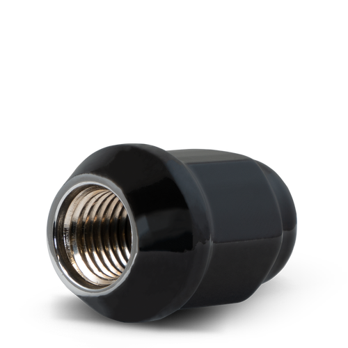 RHI 14X2.0 CLOSED END (LONG) BULGE ACORN (18 POINT) 8 LUG 1.90" BLACK 28 LUGS, 4 LOCKS, 1 KEY