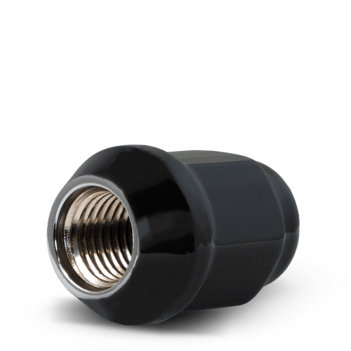 RHI 12X1.25 CLOSED END BULGE ACORN (18 POINT) 6 LUG 1.38" BLACK 20 LUGS, 4 LOCKS, 1 KEY
