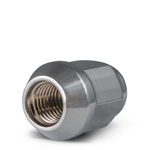 RHI 12X1.25 CLOSED END BULGE ACORN (18 POINT) 5 LUG 1.38" CHROME 16 LUGS, 4 LOCKS, 1 KEY