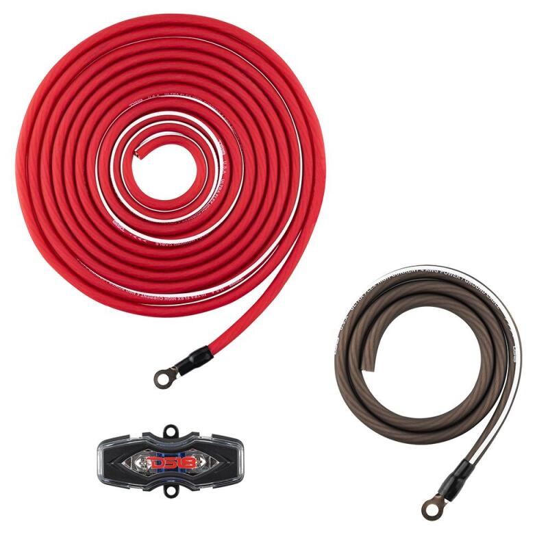 DS18 0-GA Amplifier Install Kit- Red