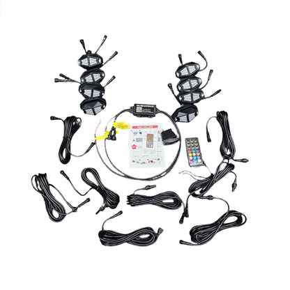 UTV 8-Pod Rock Light kit (Bluetooth App Controls)