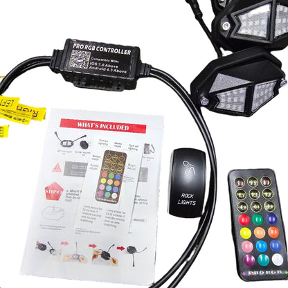 UTV 8-Pod Rock Light kit (Bluetooth App Controls)