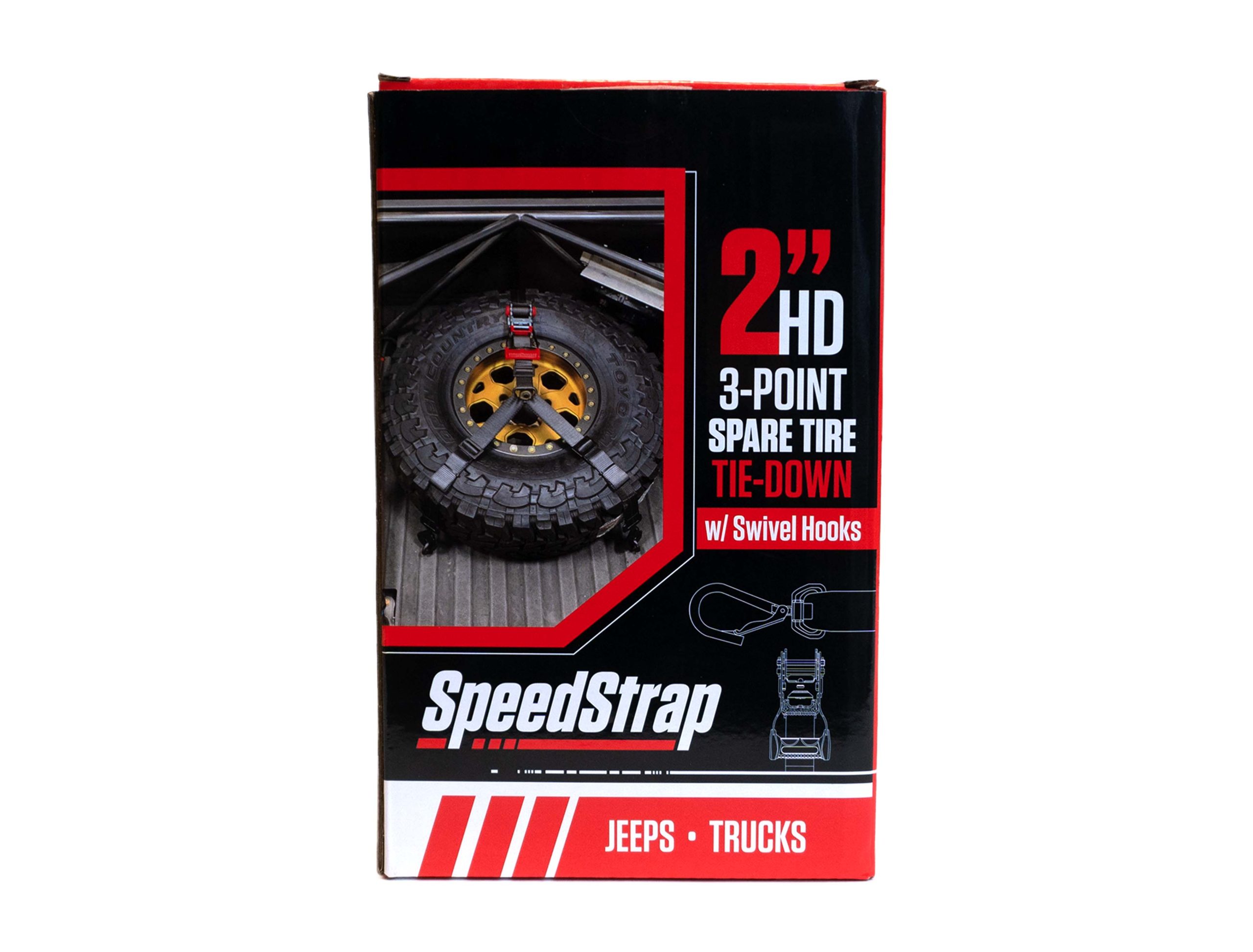 2" HD 3-Point Spare Tire Tie-Down with Swivel Hooks - SpeedStrap