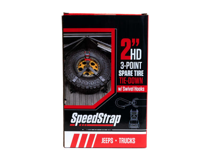 2" HD 3-Point Spare Tire Tie-Down with Swivel Hooks - SpeedStrap
