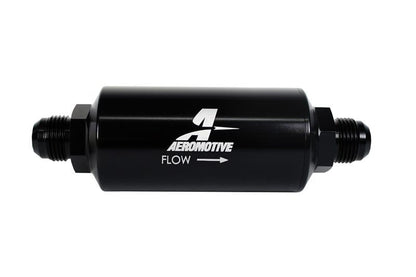 Aeromotive In-Line Filter - AN -10 size Male - 10 Micron Microglass Element - Bright-Dip Black