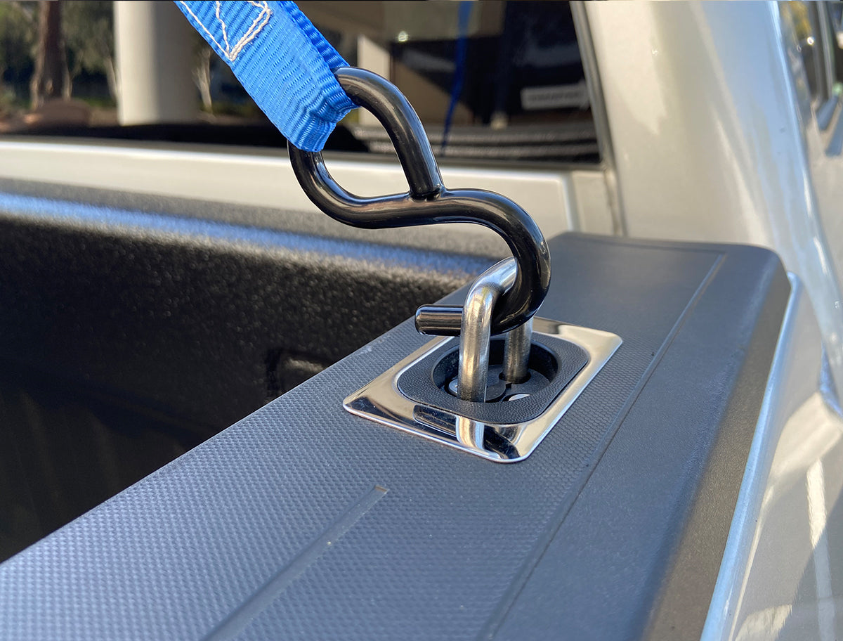 Gunmetal Flush Fit Retractable Tie-Down Anchors | 2014 + Chevy Silverado and GMC Sierra |  - SpeedStrap