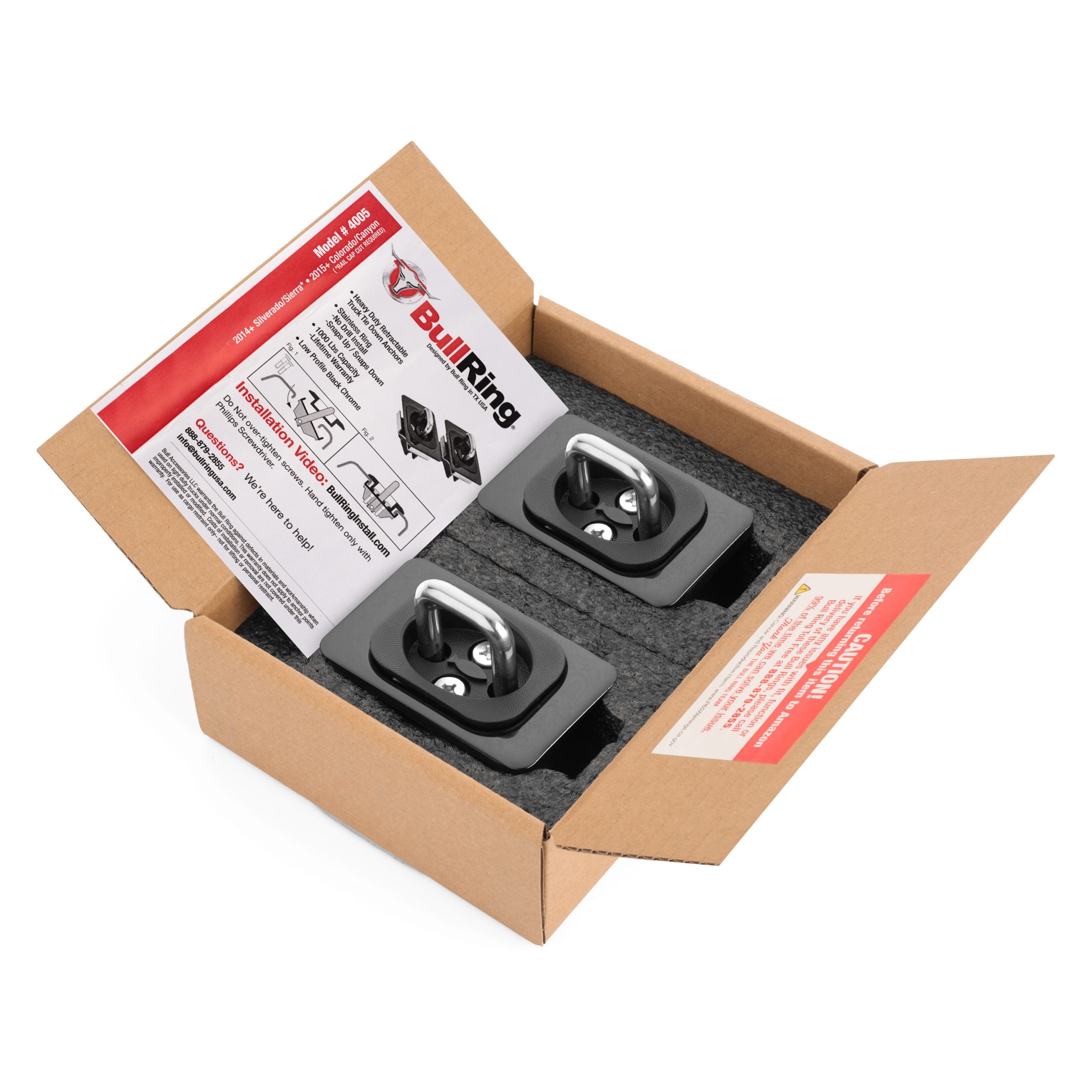 Gunmetal Flush Fit Retractable Tie-Down Anchors | 2014 + Chevy Silverado and GMC Sierra |  - SpeedStrap
