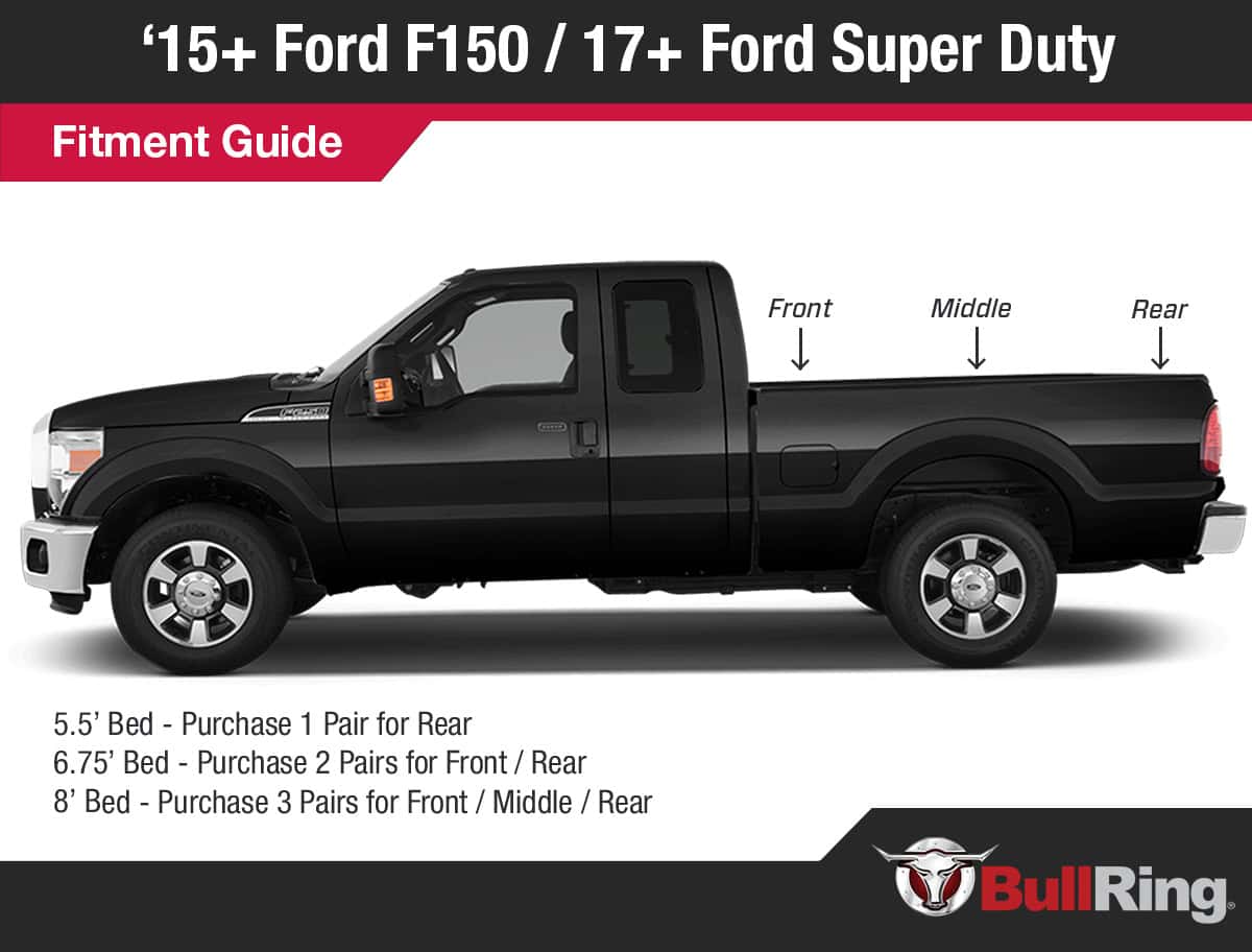Ford Flush Fit Angled Retractable Tie Down Anchors | 2015+ Ford F150 | 2017+ Ford Super Duty | 2017+ Ford Raptor - SpeedStrap