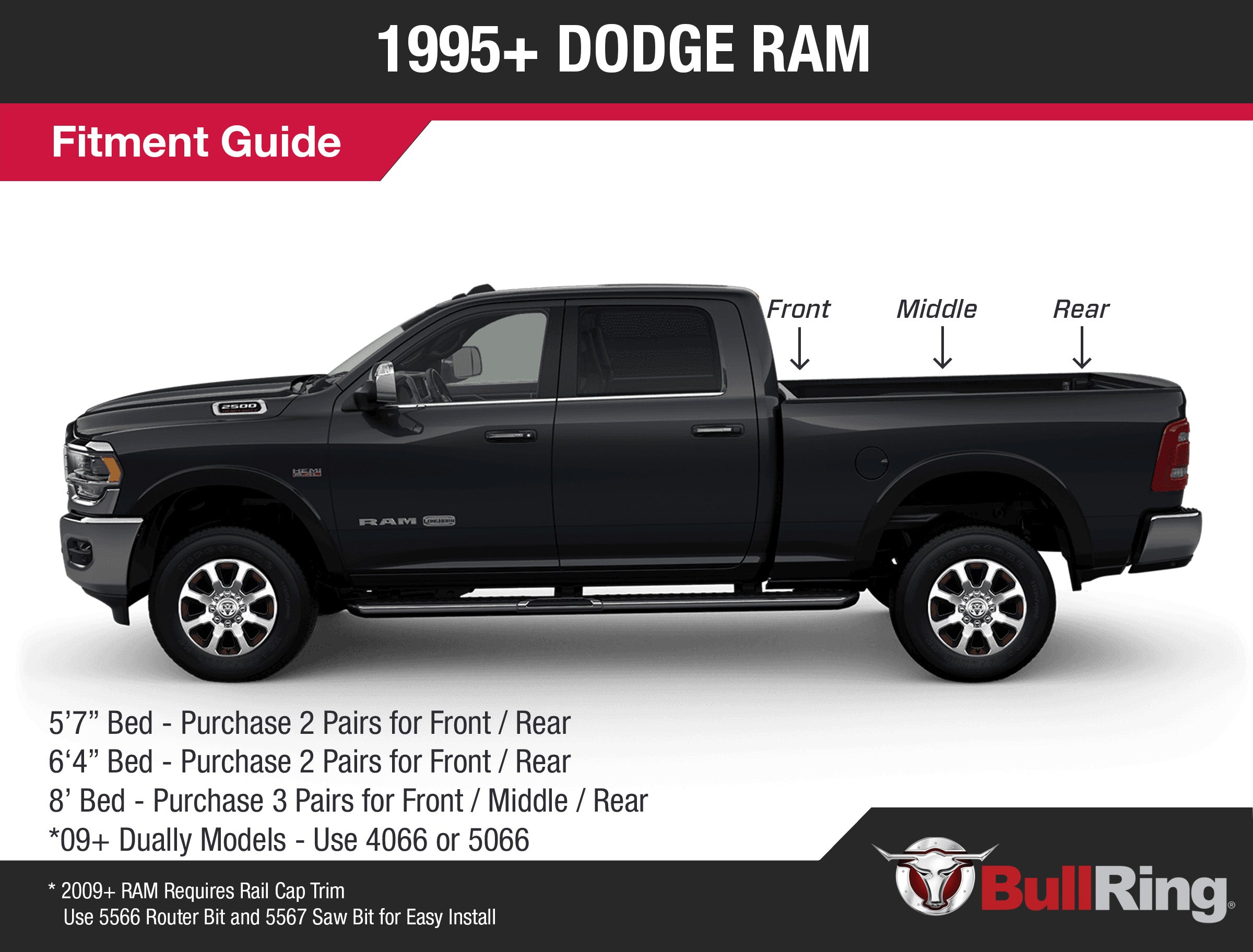 Gunmetal Flush Fit Retractable Tie-Down Anchors | 1995+ Dodge RAM with Dually Bed | - SpeedStrap