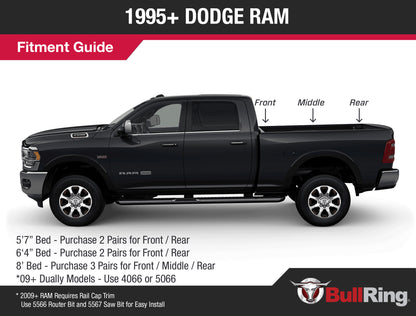 Gunmetal Flush Fit Retractable Tie-Down Anchors | 1995+ Dodge RAM with Dually Bed | - SpeedStrap