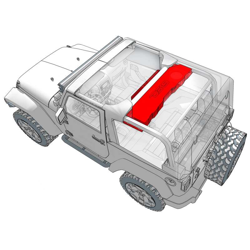 DS18 2007-18 Jeep JK/JKU Soundbar System Fits 4 x 8in Speakers (Not Included)- Black