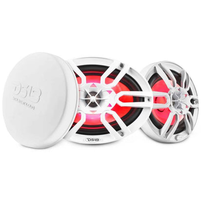 DS18 NXL Series Coaxial Marine Speaker w/ RGB Lights 6x9in 2-Way 125 Watts RMS 4 ohm White